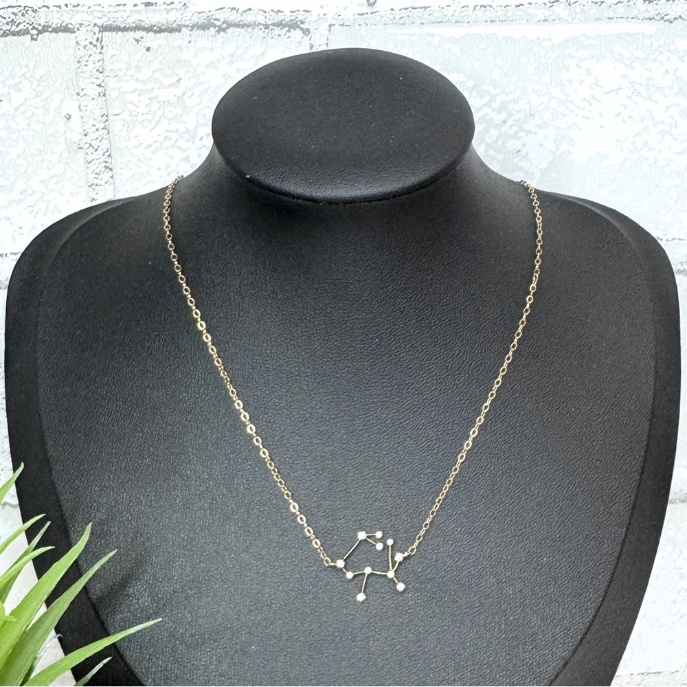 Vintage Y2K 14k Gold Filled Dainty Sagittarius Constellation Pendant Necklace